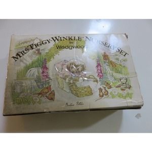 Vintage Wedgewood Mrs Tiggy Winkle Nursery Set Child Plate Bowl Cup UNUSED w/box